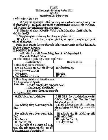 Kế hoạch bài dạy Toán + Tiếng Việt 5 - Tuần 2 - Năm học 2022-2023 - Phan Thị Thu Hiền