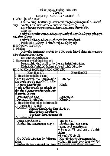Kế hoạch bài dạy Toán + Tiếng Việt 5 - Tuần 20 - Năm học 2021-2022 - Phan Thị Thu Hiền
