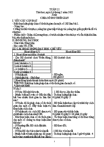 Kế hoạch bài dạy Toán + Tiếng Việt 5 - Tuần 22 - Năm học 2021-2022 - Phan Thị Thu Hiền