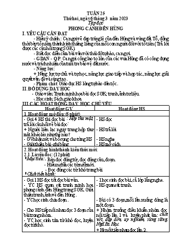 Kế hoạch bài dạy Toán + Tiếng Việt 5 - Tuần 25 - Năm học 2022-2023 - Phan Thị Thu Hiền