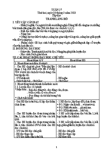 Kế hoạch bài dạy Toán + Tiếng Việt 5 - Tuần 27 - Năm học 2022-2023 - Phan Thị Thu Hiền