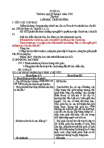 Kế hoạch bài dạy Toán + Tiếng Việt 5 - Tuần 34 - Năm học 2022-2023 - Phan Thị Thu Hiền