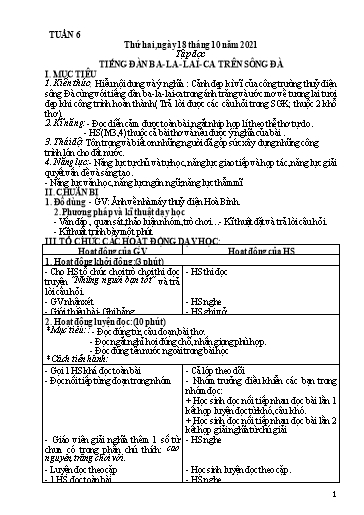 Kế hoạch bài dạy Toán + Tiếng Việt 5 - Tuần 6 - Năm học 2021-2022 - Phan Thị Thu Hiền