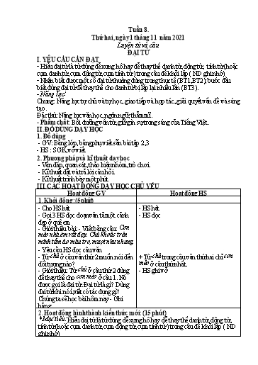 Kế hoạch bài dạy Toán + Tiếng Việt 5 - Tuần 8 - Năm học 2021-2022 - Phan Thị Thu Hiền