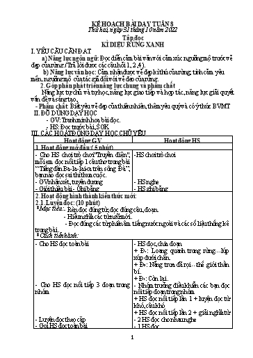 Kế hoạch bài dạy Toán + Tiếng Việt 5 - Tuần 8 - Năm học 2022-2023 - Phan Thị Thu Hiền