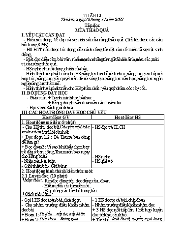 Kế hoạch bài dạy Toán + Tiếng Việt Lớp 5 - Tuần 12 - Năm học 2022-2023 - Phan Thị Thu Hiền