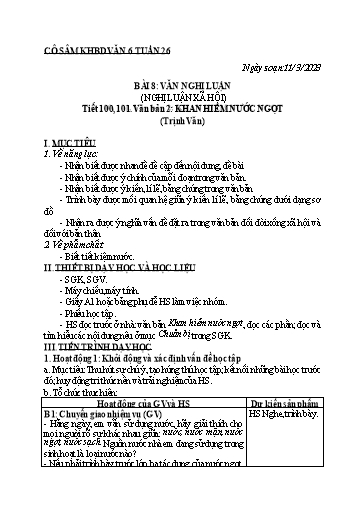 Kế hoạch bài học các môn học Lớp 6 - Tuần 26 - Năm học 2022-2023 - Trường THCS Trần Kim Xuyến
