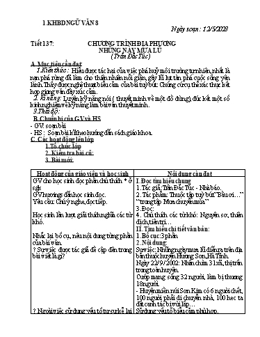 Kế hoạch bài học các môn học Lớp 8 - Tuần 35 - Năm học 2022-2023 - Trường THCS Trần Kim Xuyến