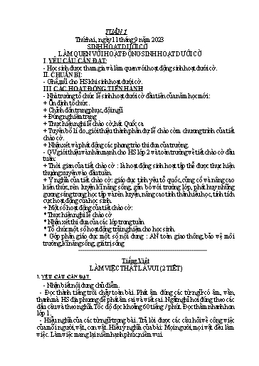 Kế hoạch bài học các môn Lớp 2 - Tuần 1 - Năm học 2022-2023 - Đinh Thị Thể