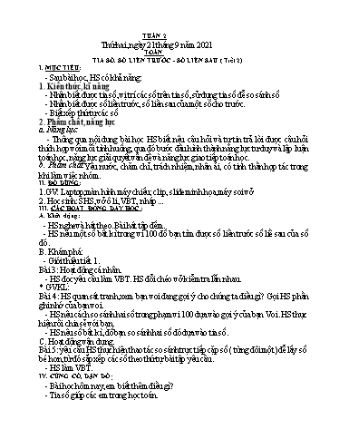 Kế hoạch bài học các môn Lớp 2 - Tuần 2 - Năm học 2021-2022 - Đinh Thị Thể