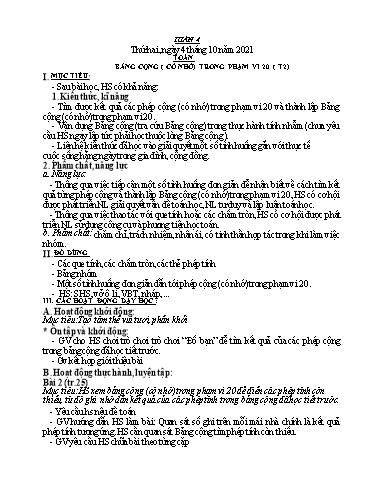 Kế hoạch bài học các môn Lớp 2 - Tuần 4 - Năm học 2021-2022 - Đinh Thị Thể