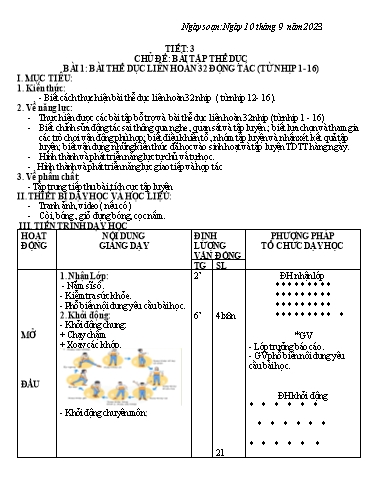 Kế hoạch bài học Giáo dục thể chất 7 - Tiết 3+4 - Năm học 2023-2024 - Phạm Chí Công