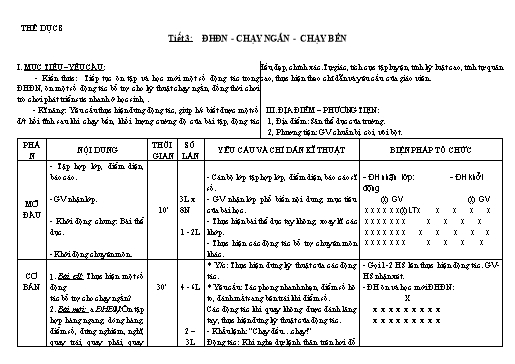 Kế hoạch bài học Giáo dục thể chất 8+9 - Tiết 3+4 - Năm học 2022-2023 - Trường THCS Trần Kim Xuyến