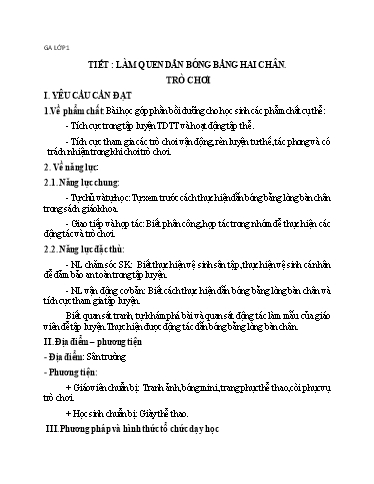Kế hoạch bài học Giáo dục thể chất Lớp 1-4- Tuần 24 - Năm học 2022-2023 - Bùi Xuân Thân